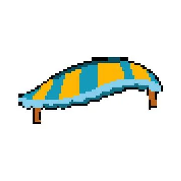Shade canopy awning pixel art vector illustration Stock Illustration