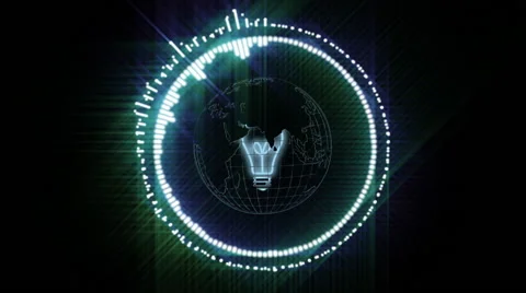 A shade of light blue earth and light bulbs Stock Footage 49846129