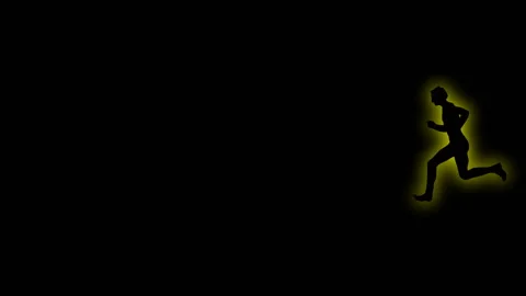 SHADE OF RUNNING MAN with  glow fx Stock Footage 153596335