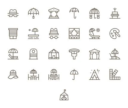 Shade Scalable Vector Set featuring 25 Detail Enhanced Regular Line High Re.. Illustration