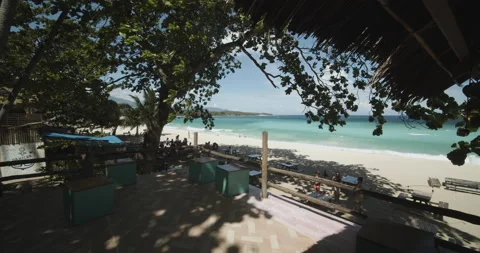 Shaded Beachfront View at Dahican Beach Mati City Philippines Stock Footage 237976616