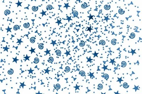 Shades of blue sparkling assorted festive confetti isolated Stock Photos