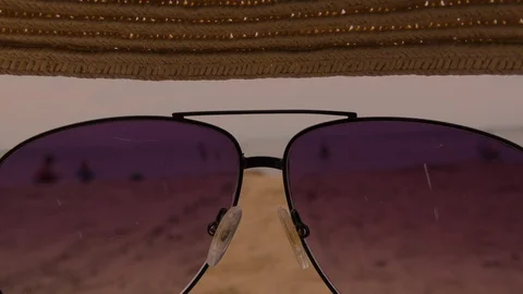 SHADES HAT BEACH Stock Footage 94635557