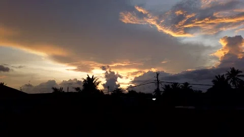 Shades of Sunset: The Serenity of a Cloudy Evening Stock Footage 239712670