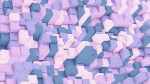 Shades of violet palette cubic pattern looping 3D animation Stock-Footage 205567155