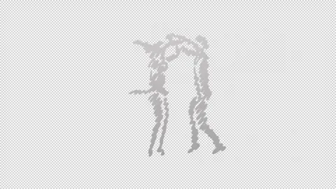 Shading of Hand drawn Salsa Dancing couple with transparent (alpha) backgroun Stock Footage 249617867