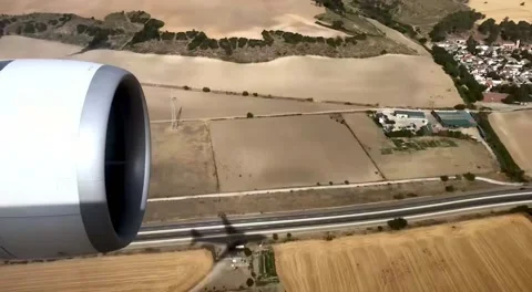 Shadow of an aeroplane while landing Stock Footage 139967048