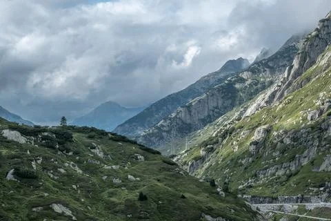 Shadow and light effects in the mountains in the Alps Stock Photos