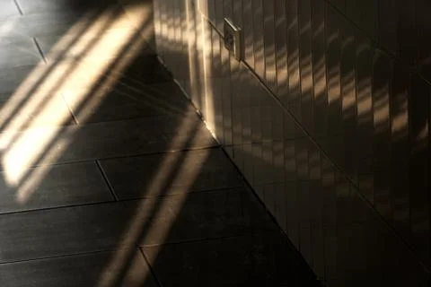 Shadow and light on the floor interior architecture complementary background Stock Photos