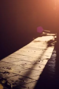 Shadow and light on the floor. Foto stock