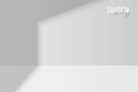 Shadow and light from window or door on grey background. Vector realistic scene 스톡 일러스트