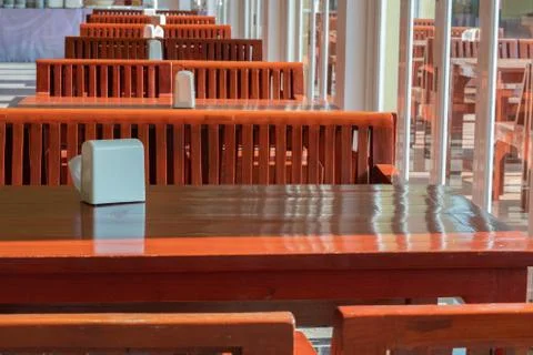Shadow and a table in a dining room Stock Photos