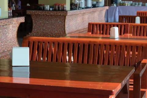 Shadow and a table in a dining room Stock Photos