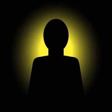 Shadow anonymous human. Abstract black silhouette unknown man in clothes. Stock Illustration