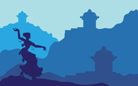 Shadow art, dancers Stock Illustration