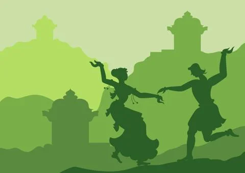 Shadow art, dancers Stock Illustration
