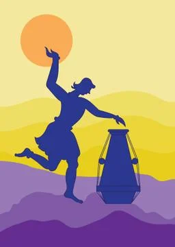 Shadow art, drummer Stock Illustration