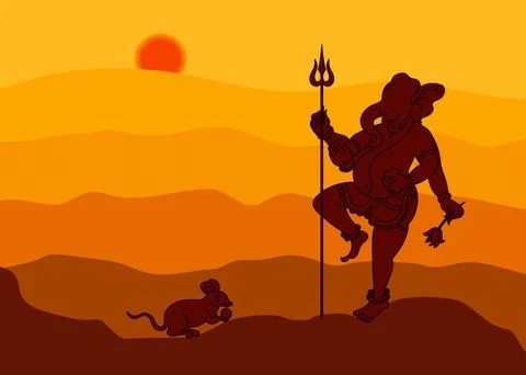 Shadow art ganesha Stock Illustration