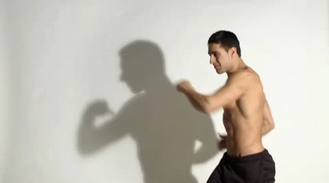 Shadow Boxing Stock Footage 10718147