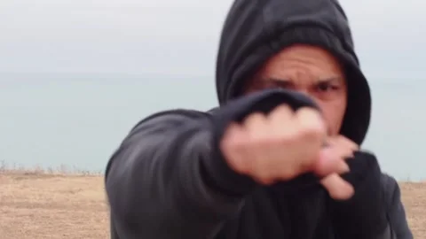 Shadow Boxing Front Shot Stock Footage 231413189