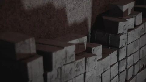Shadow brick background texture  construction Stock Footage 107041531