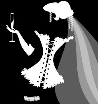 Shadow of a bride Stock Illustration