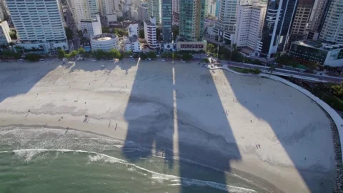 Shadow of buildings on the beach Video stock 194064368