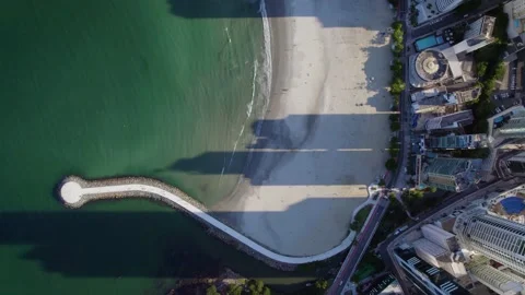 Shadow of buildings on the beach Video stock 194064473