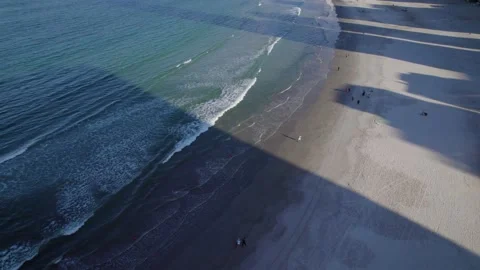 Shadow of buildings on the beach Video stock 194064664