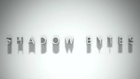 Shadow bytes 3D title animation white text on a white background Stock Footage 299822974