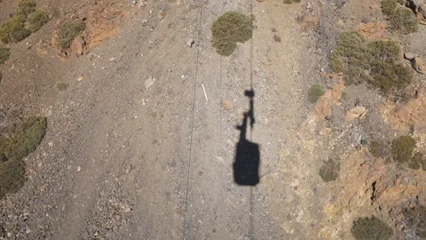 Shadow Of Cable Car POV Mount Teide Tenerife Canary Island Spain Stock Footage 104391261