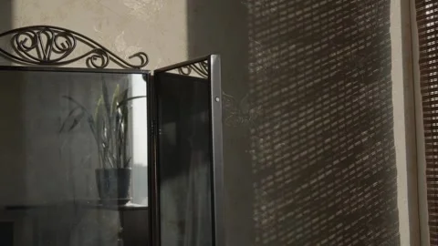 Shadow capturing in mirror in sunny weather. Stock Footage 165980852