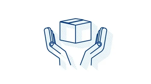 Shadow Carton parcel box in hands. Shipping delivery symbol. Gift box icon Stock Footage 169311650