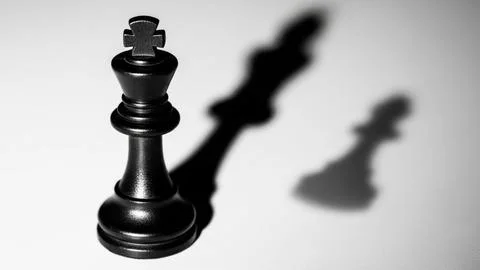 Shadow of a chess king Stock Illustration