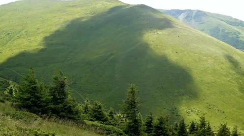 Shadow of the Clouds on Green Hills 스톡 동영상 58574586