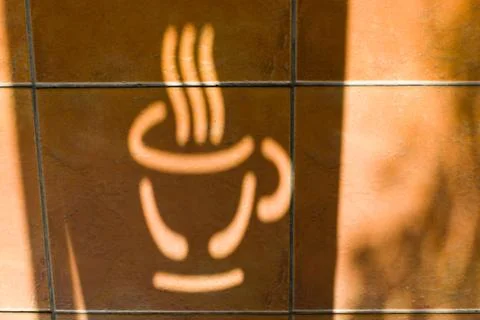 Shadow of coffee logo Fotos Stock