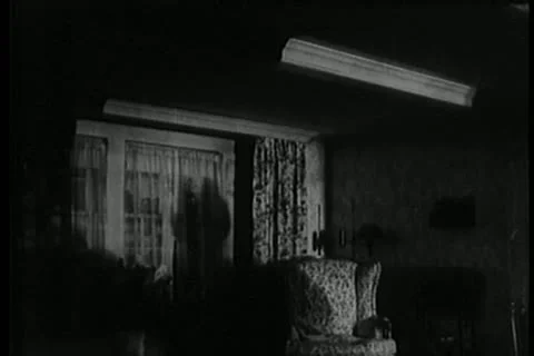 Shadow of couple dancing in house at night Stock Footage 25208128