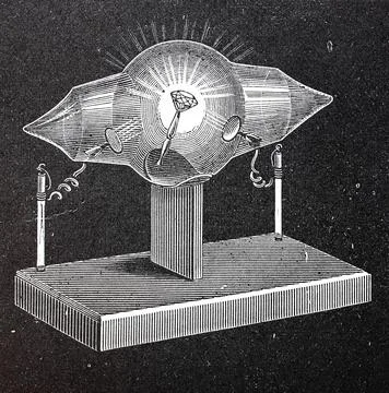 Shadow cross tube a form of electron tube invented by the physicist Sir William Stock Illustration