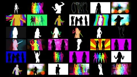 Shadow dancers compilation Stock Illustration