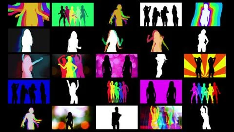 Shadow dancers compilation Stock Illustration