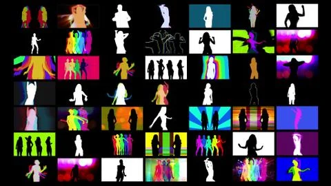 Shadow dancers compilation Stock Illustration
