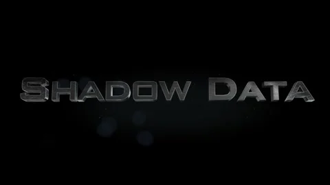 Shadow Data title 3D metal text on black alpha channel background Stock Footage 301266343