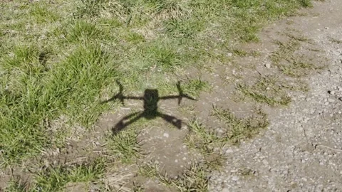 Shadow Of A Drone On The Ground Stock Footage 267886471