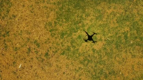 Shadow of a Drone hovering above the ground Stock Footage 101288913