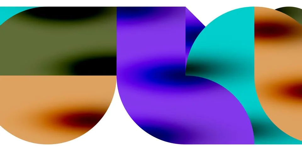 Shadow effect shiny circles and round triangles geometric modern art. Vector Stock Illustration