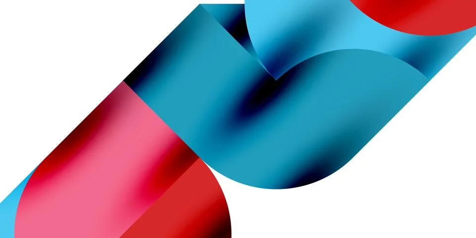 Shadow effect shiny circles and round triangles geometric modern art. Vector Ilustración de archivo