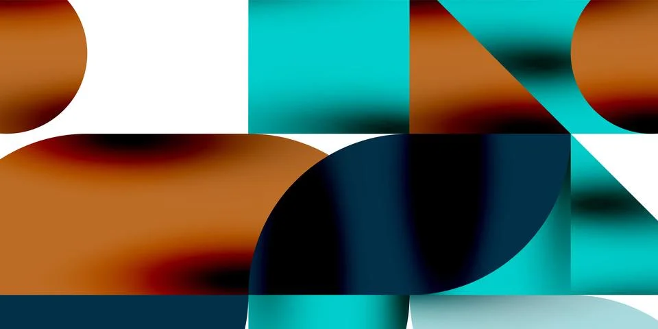 Shadow effect shiny circles and round triangles geometric modern art. Vector Ilustración de archivo