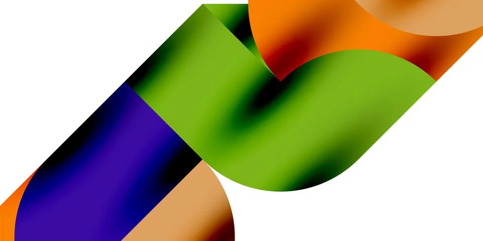 Shadow effect shiny circles and round triangles geometric modern art. Vector Ilustración de archivo