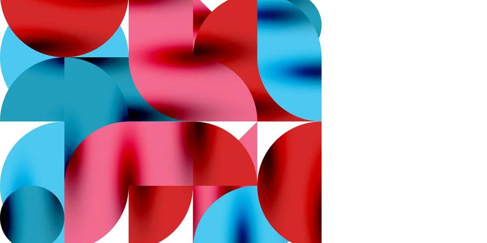Shadow effect shiny circles and round triangles geometric modern art. Vector Stock Illustration