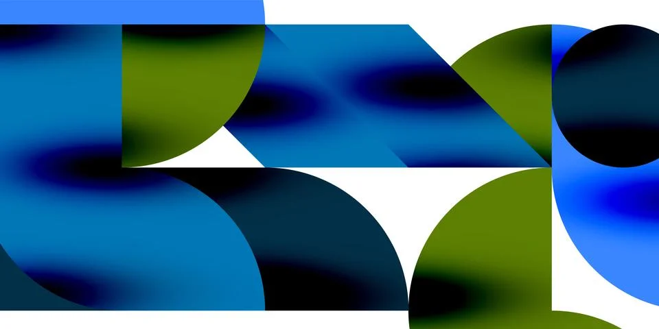 Shadow effect shiny circles and round triangles geometric modern art. Vector Stock Illustration